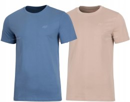 4F ZESTAW 2szt. 2-PAK MĘSKA KOSZULKA T-SHIRT 100% BAWEŁNA / rozm L