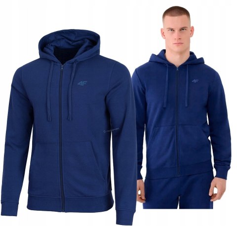 4F MĘSKA BLUZA Z KAPTUREM BAWEŁNA ROZPINANA / rozm XXL