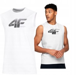 4F MĘSKA KOSZULKA BEZRĘKAWNIK BAWEŁNA / rozm XXXXL 4XL