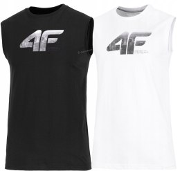 4F ZESTAW 2szt. 2-PAK MĘSKA KOSZULKA BEZRĘKAWNIK BAWEŁNA / rozm XXXXL 4XL