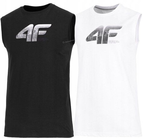 4F ZESTAW 2szt. 2-PAK MĘSKA KOSZULKA BEZRĘKAWNIK BAWEŁNA / rozm XXXXL 4XL