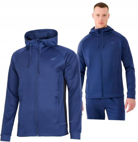 4F MĘSKA SPORTOWA BLUZA Z KAPTUREM ROZPINANA TERMOAKTYWNA / rozm XXXL 3XL