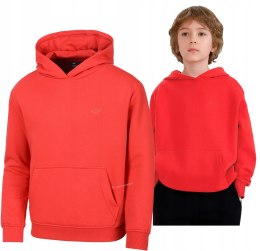 4F OCIEPLANA CHŁOPIĘCA JUNIORSKA BLUZA KANGURKA Z KAPTUREM / rozm 140