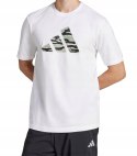 ADIDAS KOSZULKA BAWEŁNIANA MĘSKA T-SHIRT Z NADRUKIEM LOGO | rozm XL