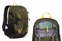 LEKKI POJEMNY PLECAK SZKOLNY CAMPUS MULLACO 30 | WENTYLOWANY | OLIWKOWY
