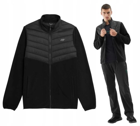 4F MĘSKA BLUZA POLAR PUCHOWY ZE STÓJKĄ ROZPINANY | rozm XL