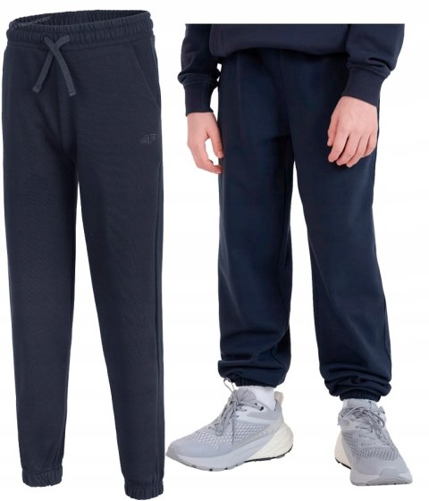 4F CHŁOPIĘCE SPODNIE DRESOWE DRESY BAWEŁNA JOGGERY / rozm 134