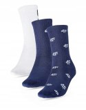 4F 3-PAK JUNIORSKIE SKARPETKI BAWEŁNA WYSOKIE / rozm 38-40
