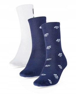 4F 3-PAK JUNIORSKIE SKARPETKI BAWEŁNA WYSOKIE / rozm 38-40
