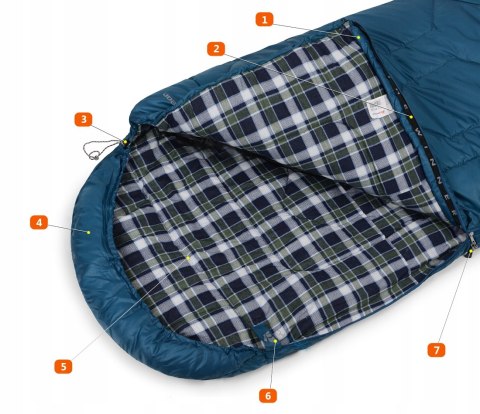 METEOR TIMBER | WYGODNY ŚPIWÓR DO -10st | BAWEŁNIANA PODSZEWKA | FLANELOWY