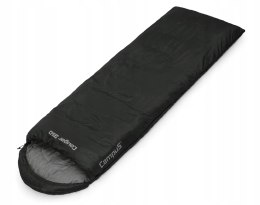 ŚPIWÓR CAMPUS COUGAR 350 KOŁDROWY CIEPŁY -9°C 2w1 | ZAMEK PRAWY | CZARNY