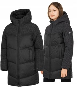 4F DZIEWCZĘCA ZIMOWA KURTKA PŁASZCZ PUCHOWA PIKOWANA Z KAPTUREM / rozm 158