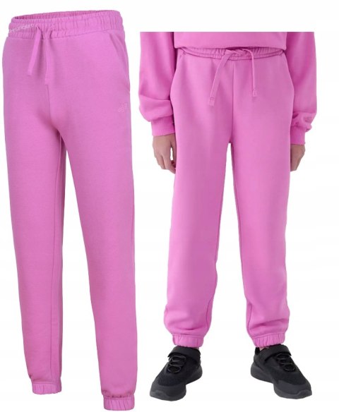 4F OCIEPLANE DZIEWCZĘCE SPODNIE DRESOWE DRESY BAWEŁNA JOGGERY / rozm 146