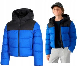 4F CHŁOPIĘCA KURTKA PUCHOWA PIKOWANA Z KAPTUREM / rozm 128