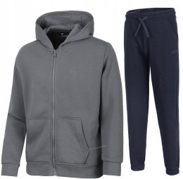 4F OCIEPLANY CHŁOPIĘCY DRES KOMPLET BLUZA ROZPINANA SPODNIE / rozm 140