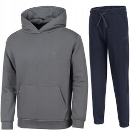 4F CHŁOPIĘCY DRES KOMPLET BLUZA KANGURKA SPODNIE / rozm 128