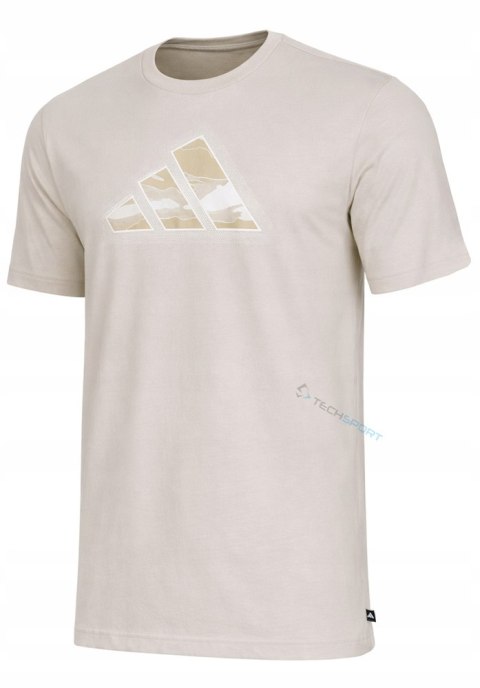 ADIDAS WYGODNA KOSZULKA MĘSKA T-SHIRT 100% BAWEŁNA BEŻOWA / roz. XXL