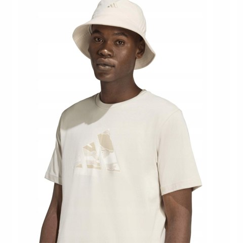 ADIDAS WYGODNA KOSZULKA MĘSKA T-SHIRT 100% BAWEŁNA BEŻOWA / roz. XXL