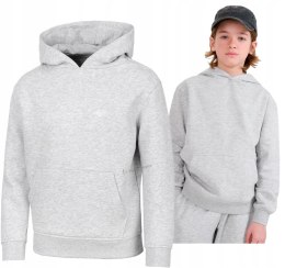 4F OCIEPLANA CHŁOPIĘCA JUNIORSKA BLUZA KANGURKA Z KAPTUREM / rozm 146