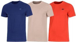 4F ZESTAW 3szt. 3-PAK MĘSKA KOSZULKA T-SHIRT 100% BAWEŁNA / rozm XXL