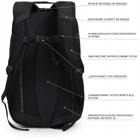 MARKOWY PLECAK TURYSTYCZNY CAMPUS SIRIUS 30L | CZARNY
