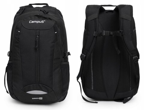 WYGODNY PLECAK SPORTOWY CAMPUS SIRIUS | LEKKI WENTYLOWANY | CZARNY