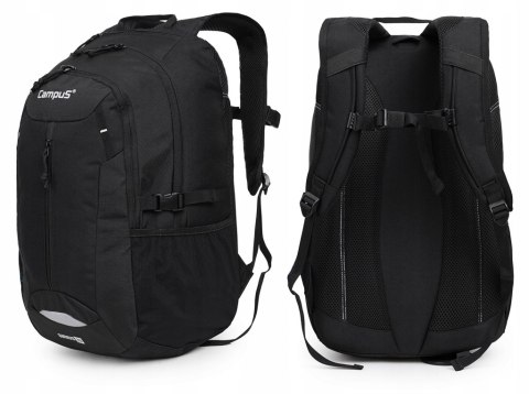 WYGODNY POJEMNY PLECAK SZKOLNY CAMPUS SIRIUS | POJEMNOŚĆ 30L | CZARNY