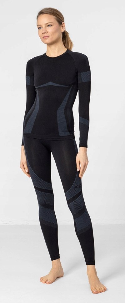 4F DAMSKA BIELIZNA TERMOAKTYWNA KOMPLET KOSZULKA SPODNIE / rozm M/L