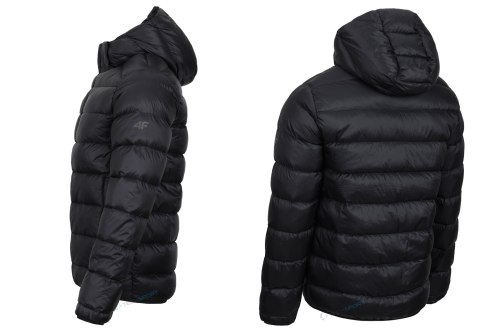 4F MĘSKA KURTKA ZIMOWA PUCHOWA Z KAPTUREM | NATURALNE WYPEŁNIENIE | S