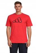 ADIDAS WYGODNA KOSZULKA MĘSKA T-SHIRT 100% BAWEŁNA CZERWONA / roz. M