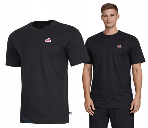 ADIDAS WYGODNA KOSZULKA MĘSKA T-SHIRT Z HAFTEM 100% BAWEŁNA CZARNA / XL