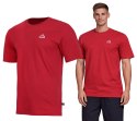 ADIDAS WYGODNA KOSZULKA MĘSKA T-SHIRT Z HAFTEM 100% BAWEŁNA CZERWONA / 4XL