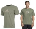 ADIDAS WYGODNA MĘSKA KOSZULKA T-SHIRT 100% BAWEŁNA DUŻE LOGO OLIWKA / 4XL