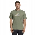 ADIDAS WYGODNA MĘSKA KOSZULKA T-SHIRT 100% BAWEŁNA DUŻE LOGO OLIWKA / 4XL