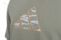 ADIDAS WYGODNA MĘSKA KOSZULKA T-SHIRT 100% BAWEŁNA DUŻE LOGO OLIWKA / M