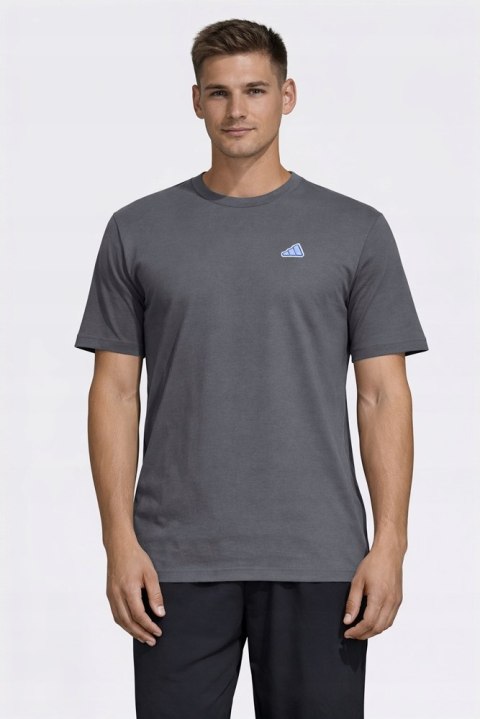 WYGODNA MĘSKA KOSZULKA TRENINGOWA ADIDAS 100% BAWEŁNA SZARA / roz. XL