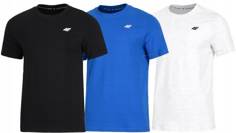 4F ZESTAW 3szt. 3-PAK MĘSKA KOSZULKA T-SHIRT 100% BAWEŁNA / rozm L