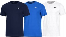4F ZESTAW 3szt. 3-PAK MĘSKA KOSZULKA T-SHIRT 100% BAWEŁNA / rozm XXXXL 4XL