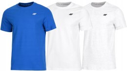 4F ZESTAW 3szt. 3-PAK MĘSKA KOSZULKA T-SHIRT 100% BAWEŁNA / rozm L