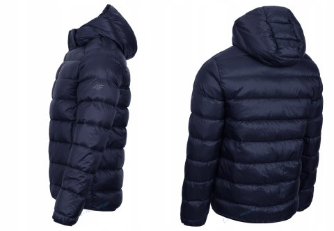 4F MĘSKA KURTKA ZIMOWA Z NATURALNYM WYPEŁNIENIEM | ODPINANY KAPTUR | S