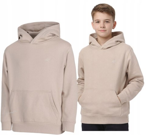 4F OCIEPLANA CHŁOPIĘCA JUNIORSKA BLUZA KANGURKA Z KAPTUREM / rozm 140