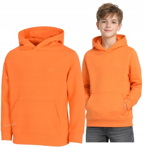 4F OCIEPLANA CHŁOPIĘCA JUNIORSKA BLUZA KANGURKA Z KAPTUREM / rozm 140