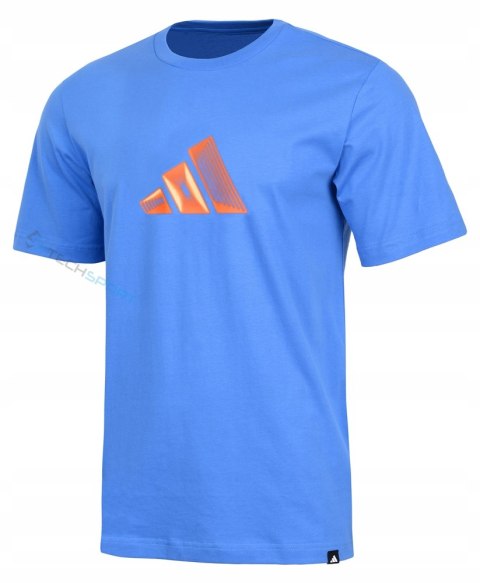 ADIDAS MĘSKA WYGODNA BAWEŁNIANA KOSZULKA Z DUŻA GRAFIKĄ NA PIERSI / 4XL
