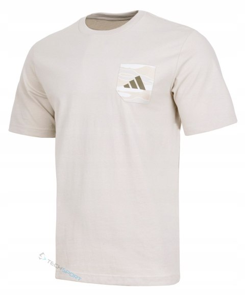 ADIDAS WYGODNA MĘSKA KOSZULKA BAWEŁNIANA Z KIESZONKĄ NA PIERSI / rozm. XXL