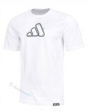 ADIDAS WYGODNA MĘSKA KOSZULKA T-SHIRT 100% BAWEŁNA DUŻE LOGO BIAŁA / M