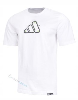 ADIDAS WYGODNA MĘSKA KOSZULKA T-SHIRT 100% BAWEŁNA DUŻE LOGO BIAŁA / M