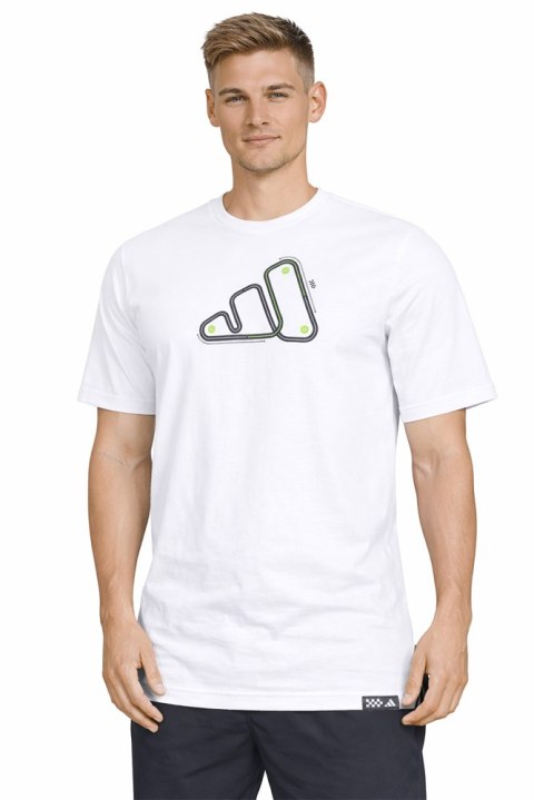 ADIDAS WYGODNA MĘSKA KOSZULKA T-SHIRT 100% BAWEŁNA DUŻE LOGO BIAŁA / M