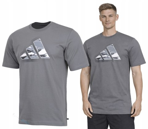 WYGODNA MĘSKA KOSZULKA BAWEŁNIANA ADIDAS Z DUŻYM LOGIEM / roz. 3XL