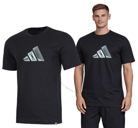 ADIDAS MĘSKA WYGODNA BAWEŁNIANA KOSZULKA Z DUŻA GRAFIKĄ NA PIERSI / XXL