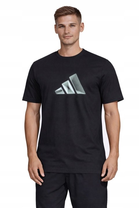 ADIDAS MĘSKA WYGODNA BAWEŁNIANA KOSZULKA Z DUŻA GRAFIKĄ NA PIERSI / XXL
